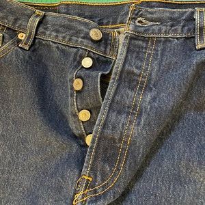Men’s Levi’s 501 36 x 29 blue denim button fly straight leg jeans